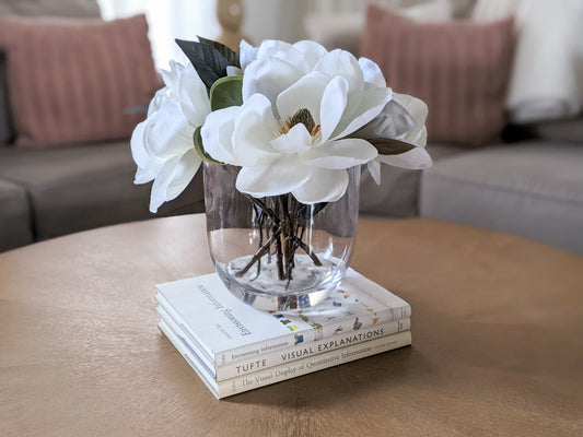 High end luxury home decor accessory: picture of magnolia arrangement
