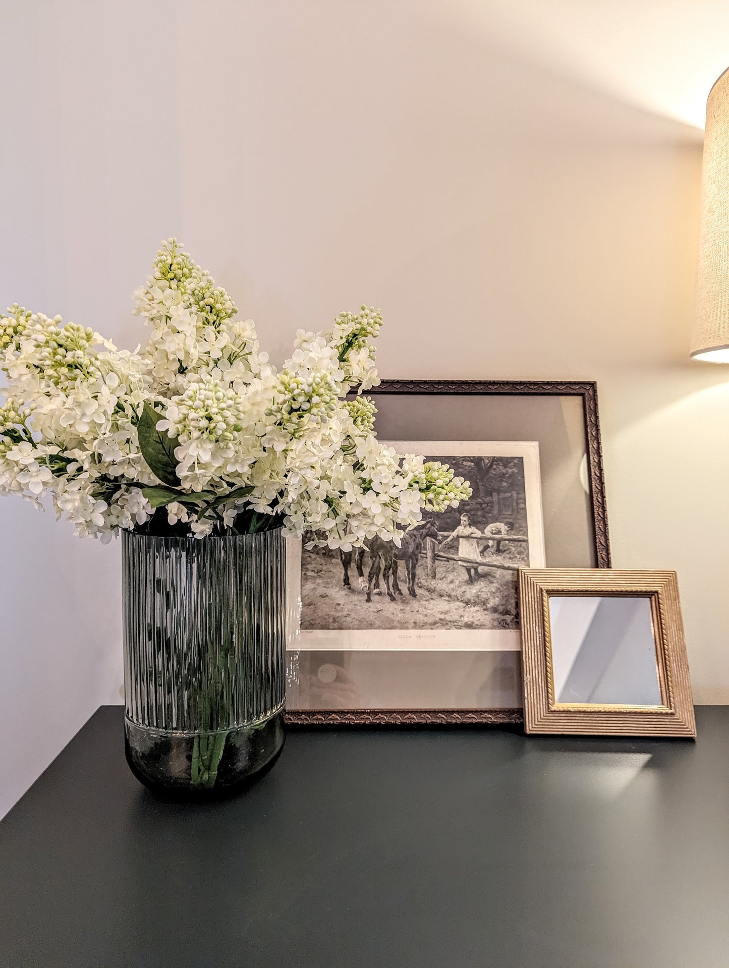 Artificial Lilac Flower in White - 24" (Single or Set of 5)