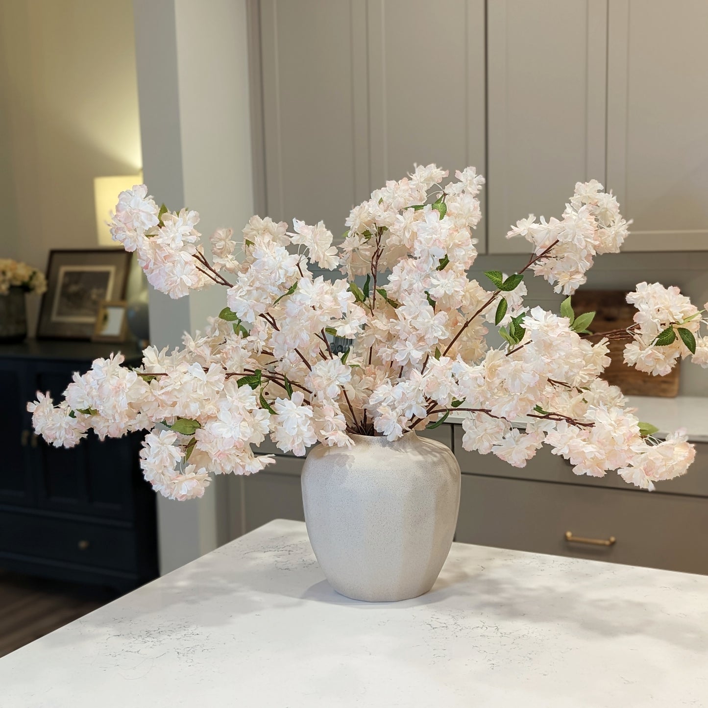 Artificial Cherry Blossom in Soft Pink - 38" (Set of 3)