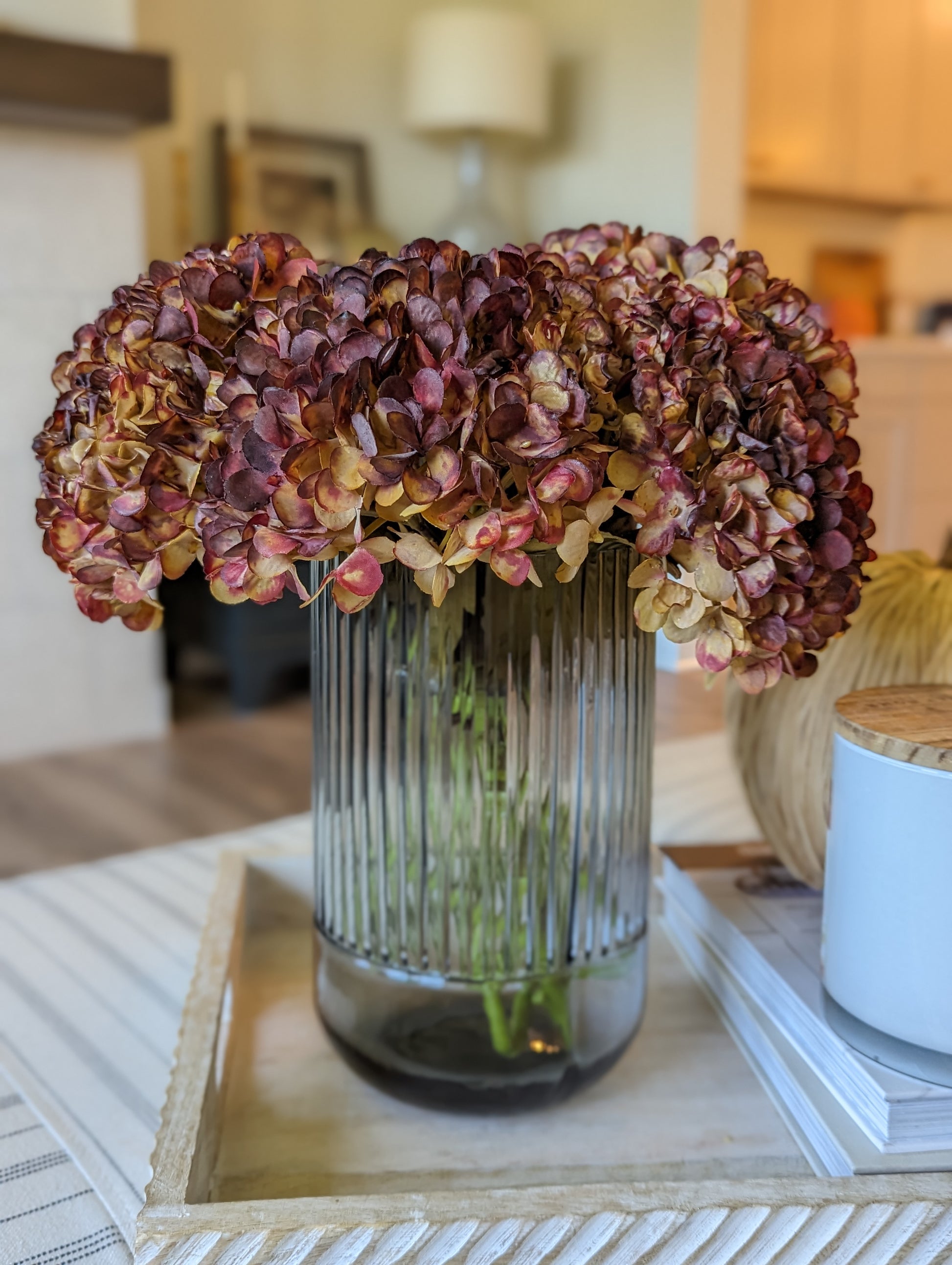 Artificial Dried Look Fall Hydrangea - 19 inches