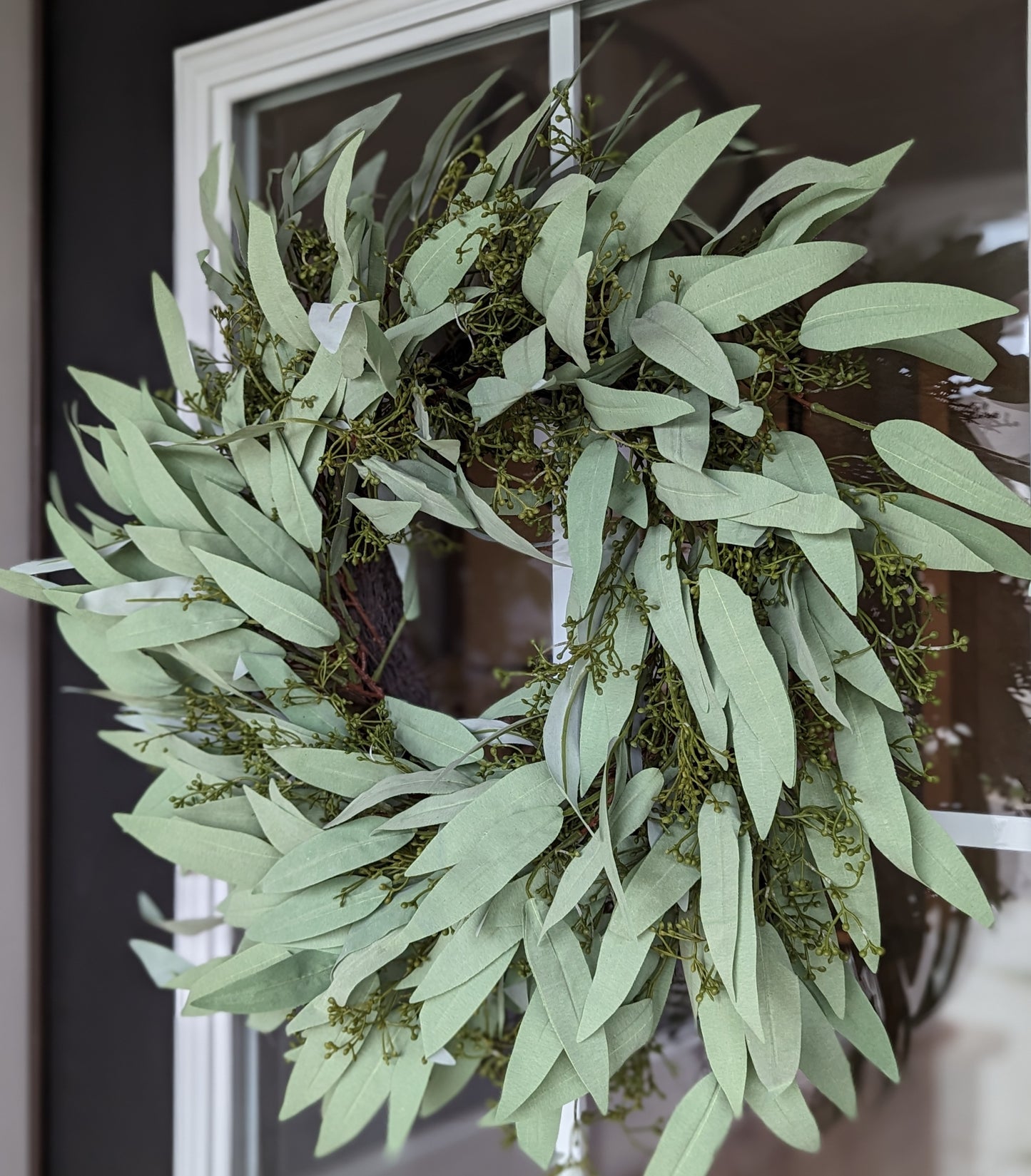 Artificial Seeded Eucalyptus Wreath - 20"